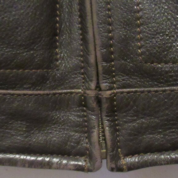 Danier Chocolate Brown Leather Bomber Jacket, XS, Slightly Distressed, J115 - Picture 4 of 11